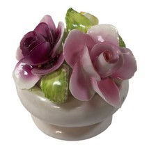 Vintage Thorlez English Bone ChinaPink Roses Flowers Bowl Staffordshire ... - £24.22 GBP