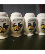 Vintange Rare Chicken Print Seasoning Shakers 4 very fragile - $35.52