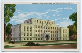 Court House City Hall Fort Smith Arkansas linen postcard - $5.89