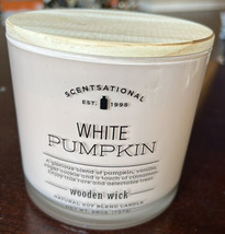 Scentsational White Pumpkin  Candle  Glass Jar 26oz Soy Wax Blend Woodwick - $36.99