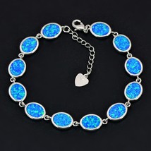 Wholesale &amp; Retail Fashion Fine Blue/White/Green/Orange Oval Fire Opal Bracelet  - £24.72 GBP
