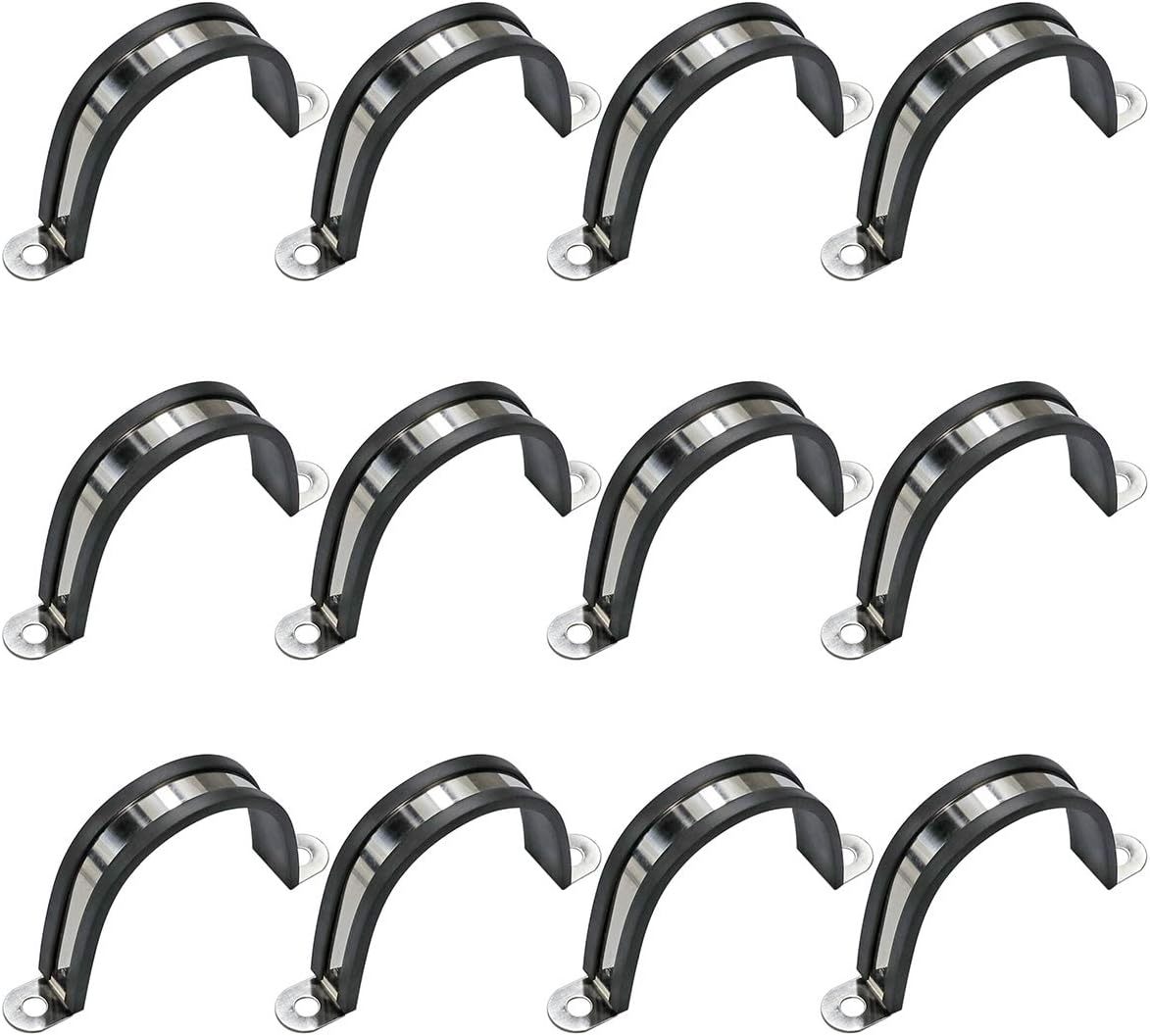 Akihisa 12 Pcs 55Mm Rubber Pipe Strap 304 Stainless Steel Rubber Cushion... - $30.72