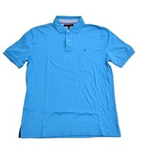 Tommy Hilfiger Men&#39;s Custom Fit Interlock Aquarius Blue Polo Shirt Size ... - £47.17 GBP