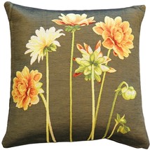 Yellow Dahlias Square Tapestry Throw Pillow, with Polyfill Insert - £31.65 GBP