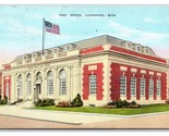 Post Office Building Ludington Michigan MI Linen Postcard E19 - $2.92