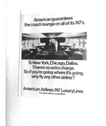 1971 Ad AmericanAirlines 747 Luxuryliner The Plane with No Competition - $166.20 MXN