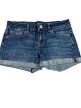 Aeropostale Midi Shorts Womens Size 2 Denim Cuffed Stretch 5 Pocket Blue... - $14.85