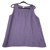 J Jones New York Womens XL Purple Shell Tank Top Sleeveless Blouse Shiny... - $14.68