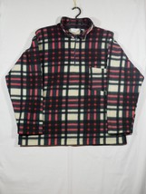 J.I.T Sport Plaid Pattern Fleece 1/4 Zip Pullover Red White Size 20W Vin... - $19.99