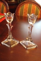 DePlomb Pair of Crystal Candle Holders Tulip Shape, Compatible with Made... - $79.37