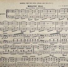 1875 Monastery Bells Beautiful Nocturne Victorian Sheet Music Organ Blak... - $19.99