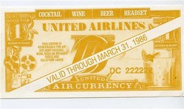 United Airlines Free Drink Coupon Air Currency Expired Cocktail Beer Hea... - £7.90 GBP