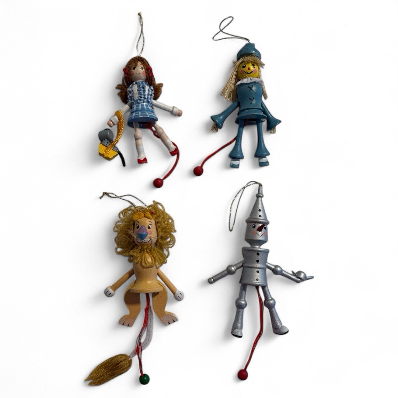 Wooden Wizard of Oz Pull String Christmas Ornaments Halloween Kurt Adler 1980s Item image 10