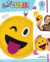 DIY Sew Cute Laugh Emoji Kids Beginner Starter Felt Backpack Clip School Craft - £10.37 GBP
