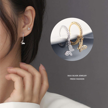 Butterfly Charm Dangle Drop Hoop Earrings for Women Dainty Earrings Fine Jewelry - £10.73 GBP