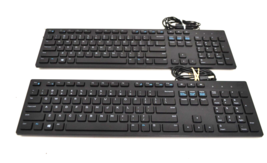 Lot of 2 Dell Slim Wired USB Keyboard RKR0N 0RKR0N Keyboard-KB216 - US - £14.13 GBP