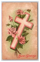 Easter Greetings Cross Roses DB Postcard H29 - £2.33 GBP