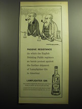 1958 Lamplighter Gin Ad - illustration by NM Bodecker - Passive Resistance - £14.65 GBP