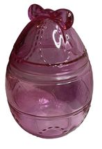 Vintage Anchor Hocking Pink Embossed Easter Candy Cookie Jar Large - $37.87