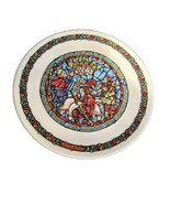 Limoges Noel Vitrail 5 eme &quot;Joyeuse Nouvell&quot; Collector plate Henri D&#39;Arceau - $10.88