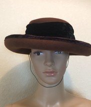 Sonni San Francisco Women’s Wool Felt Hat with Crushed Velvet Band - £33.35 GBP