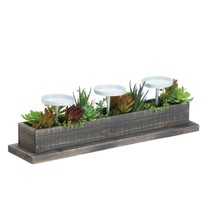 Winter Fall Table Centerpiece Candle Holder Reclaimed Wood Feel - $27.51