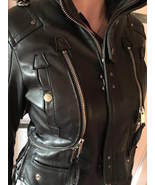 Vintage Dsquared 2 DSQ leather Biker Jacket Fashion Style Woman 44 - $416.20 CAD