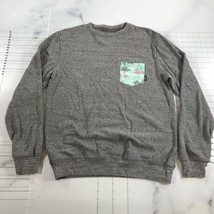 Vans Sweatshirt Mens Small Heathered Gray Crew Neck Chest Pocket Blend - $48.52