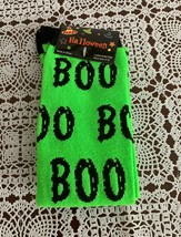 Christmas Shoppe Ladies Neon Green BOO Design Halloween Knee Socks Brand New - £9.09 GBP