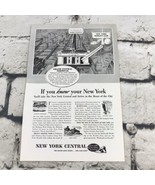 Vtg 1939 Print Ad New York Central Railways Train Railroad Advertising Art - £7.42 GBP