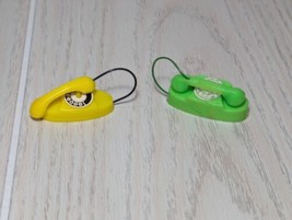 Barbie Doll Accessory Vintage Green Yellow Telephones Princess Phones - £7.55 GBP