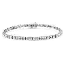 Exquisite .925 Sterling Silver 3.0 Cttw Prong-set Round Diamond Tennis Bracelet - £780.75 GBP