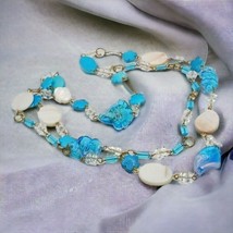 Vintage Layered Necklace , Plastic Beads - $20.00