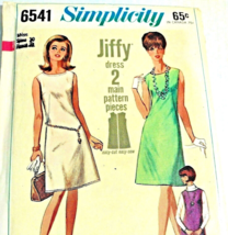 Vintage Sewing Pattern Simplicity #6541 Womens Jiffy Dress or Jumper 1966 - $5.93