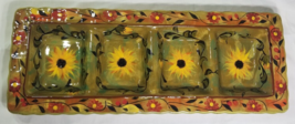 Certified International Margaret Le Van Sunflower Relish Tray 4 Compartments - £14.93 GBP