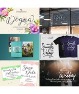 Script Fonts 200+ Bundle Handwritting, Wedding, Crafting, Font Instant D... - $111.91 MXN
