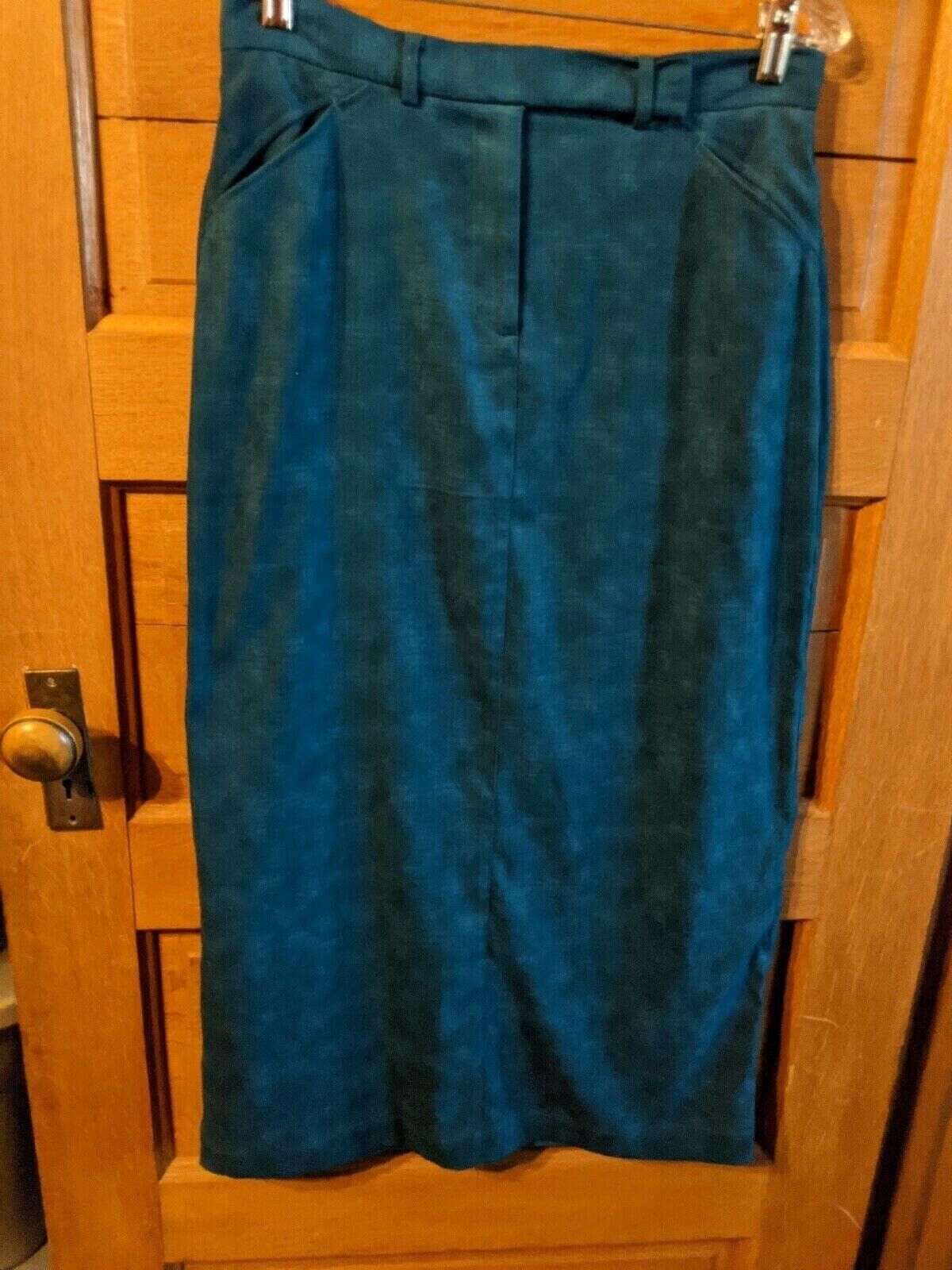 Primary image for CJ Banks Christopher Dress Skirt Size 10 Blue Green Modest Womens Long