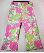 Aziz Pants Juniors Size 7 Pink Green Floral Flat Front Wide Leg Back Zipper - $211.97 MXN