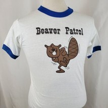 Vintage Beaver Patrol Ringer T-Shirt Small Screen Stars 50/50 Deadstock USA - £22.70 GBP