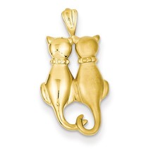 14K Yellow Gold Cats Pendant - £134.73 GBP