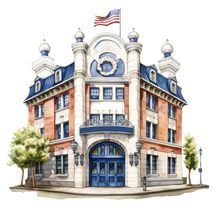 Vintage Goverment Building USA Vinyl Decal Sticker UV &amp; Water Proof Wate... - $109.41 MXN
