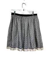 Miss Wu by Jason Wu Black Lace Print Silk Pleated Mini Skirt Size 10 - £17.13 GBP