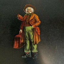 Victorian Die Cut Scrap Man Traveller Suitcase Salesman Paper Card Antique - €9,38 EUR