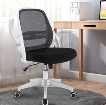 Home Office Swivel Desk Chair with Flip Up Arms and Adjustable Height Mesh White - £92.70 GBP