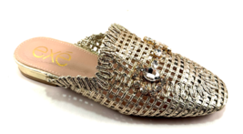 Exe 23008 Gold Low Heel Slip On Embellished  Dress Mule - $79.99