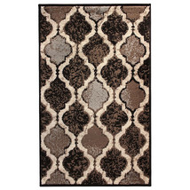 5 X 8 Chocolate Quatrefoil Power Loom Distressed Stain Resistant Area Rug - €111,11 EUR
