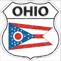 Ohio State Flag Highway Shield Metal Sign HS-143 - £22.34 GBP