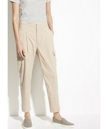NWT VINCE 8 ladies cargo pants Linen Blend cropped slacks trousers tan s... - £61.69 GBP