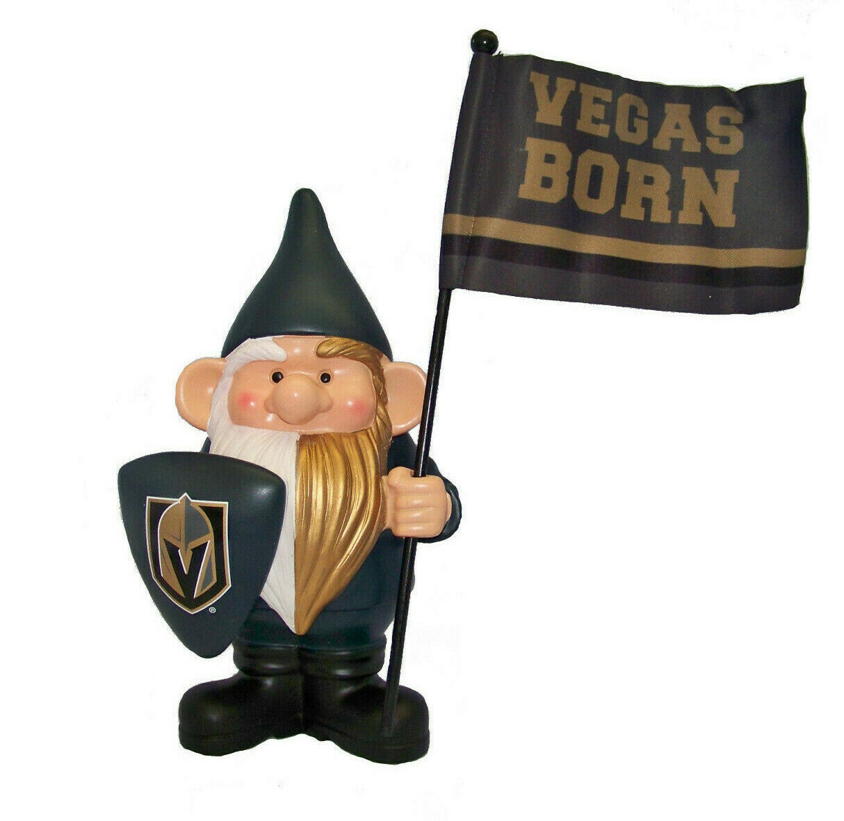 Las Vegas Born Golden Knights NHL Flag Holder Gnome 9" H Team Sports America - $39.59