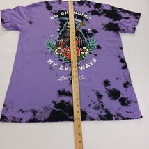 Last Call Co. Men Purple & Black Dyed Short Sleeve "Evil Ways" Graphic T-Shirt M image 6